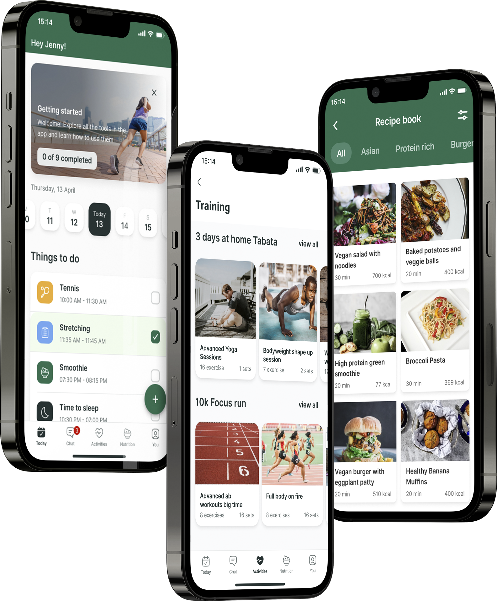 A mockup of the coaching app showcasing the features.